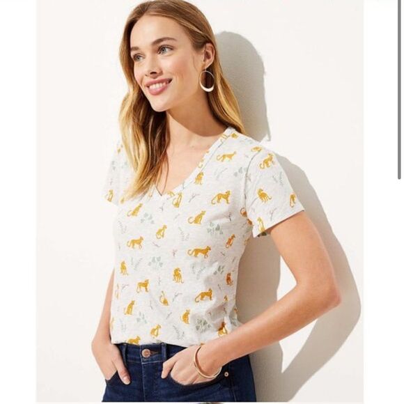 LOFT Vintage Soft Leopard Tee size S - Picture 2 of 5